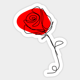 Red Rose flower Sticker